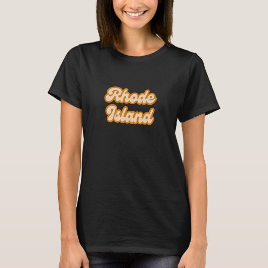 Rhode Island Verenigde Staten State Retro T-shirt (Voorkant)