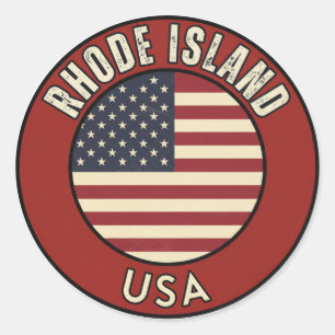 Rhode Island Verenigde Staten van Amerika Ronde Sticker