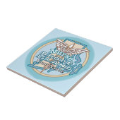 Rhode Island Verpleegster Caduceus Tegels Tegeltje (Zijkant)