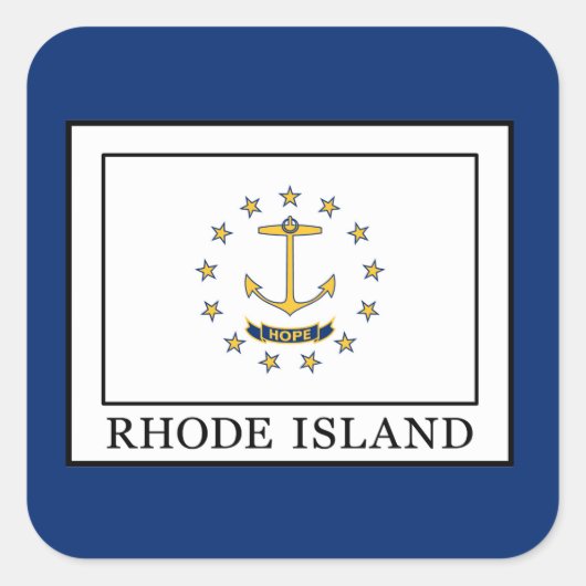 Rhode Island Vierkante Sticker (Voorkant)