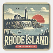 Rhode Island Vierkante Sticker (Voorkant)