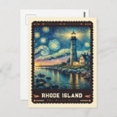Rhode Island | Vincent van Gogh geïnspireerd Briefkaart (Voorkant / Achterkant)