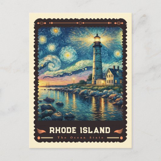 Rhode Island | Vincent van Gogh geïnspireerd Briefkaart (Voorkant)