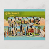 Rhode Island Vintage Groeten Ansichtkaart Briefkaart (Voorkant)