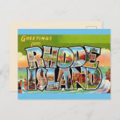 Rhode Island Vintage Groeten Ansichtkaart Briefkaart (Voorkant / Achterkant)