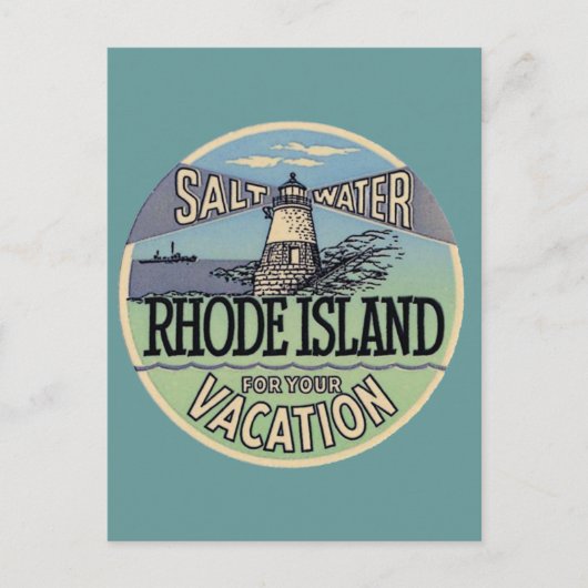 Rhode Island Vintage Travel Briefkaart (Voorkant)