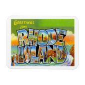 Rhode Island Vintage Travel Magneet (Horizontaal)