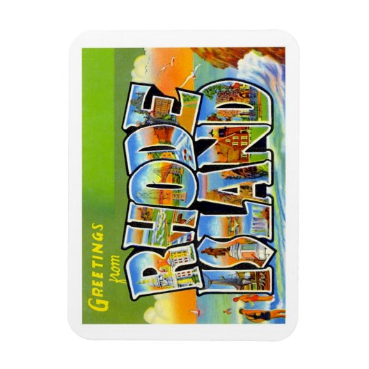 Rhode Island Vintage Travel Magneet (Verticaal)