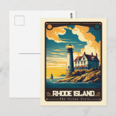 Rhode Island | Vintage van patriottische spirit Briefkaart (Voorkant / Achterkant)