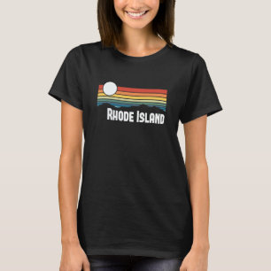 Rhode Island Vintage Zonsondergang 80s Retro Zomer T-shirt