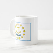 Rhode Island Vlag + Kaart Mok (Voorkant links)