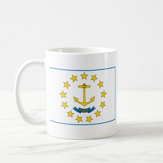 Rhode Island Vlag + Kaart Mok (Links)