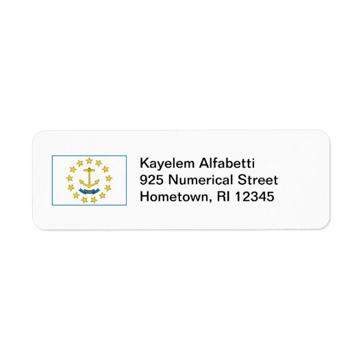 Rhode Island Vlag Retouradres Label (Voorkant)