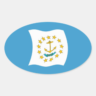 Rhode Island Vlagsticker Ovale Sticker