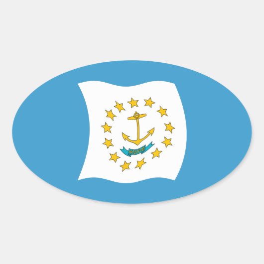 Rhode Island Vlagsticker Ovale Sticker (Voorkant)