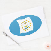 Rhode Island Vlagsticker Ovale Sticker (Envelop)
