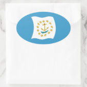 Rhode Island Vlagsticker Ovale Sticker (Tas)
