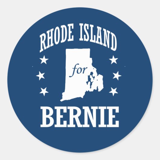 RHODE ISLAND VOOR BERNIE SANDERS RONDE STICKER (Voorkant)