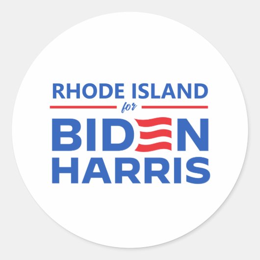 Rhode Island voor Biden Harris Ronde Sticker (Voorkant)