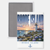 Rhode Island Vuurtoren Kust Oceaan Ontsnapping Magneet (Voorkant / Achterkant)