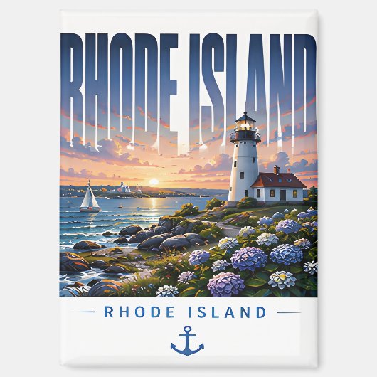Rhode Island Vuurtoren Kust Oceaan Ontsnapping Magneet (Voorkant)