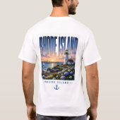 Rhode Island Vuurtoren Kust Oceaan Ontsnapping T-shirt (Achterkant)