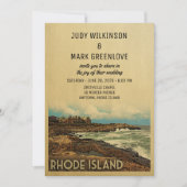 Rhode Island Wedding Invitation Retro Kaart (Voorkant)