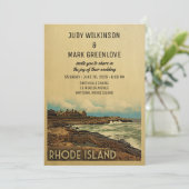Rhode Island Wedding Invitation  Retro Kaart (Staand voorkant)