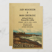 Rhode Island Wedding Invitation  Retro Kaart (Voorkant / Achterkant)
