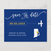 Rhode Island Wedding Save the Date Map Briefkaart (Voorkant)