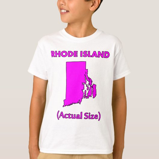 Rhode Island - Werkelijke Grootte T-shirt (Voorkant)