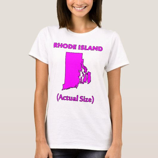 Rhode Island - Werkelijke Grootte T-shirt (Voorkant)