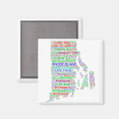Rhode Island Word Cloud Magneet (Voorkant / Achterkant)
