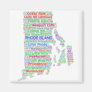 Rhode Island Word Cloud Magneet