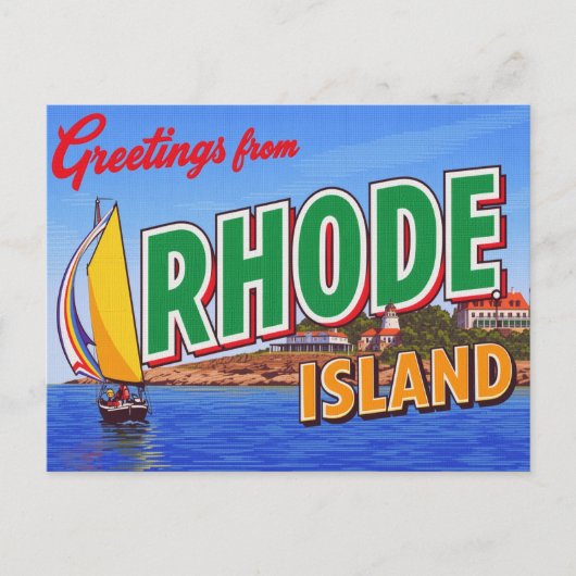 Rhode Island Zeilboot Landhuis Briefkaart (Voorkant)