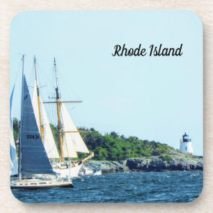 Rhode Island zeilen Licht huis Bier Onderzetter