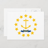 Rhode Islander Vlag, vlag van Rhode Island Briefkaart (Voorkant / Achterkant)
