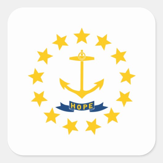 Rhode Islander Vlag, vlag van Rhode Island Vierkante Sticker (Voorkant)