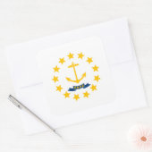 Rhode Islander Vlag, vlag van Rhode Island Vierkante Sticker (Envelop)
