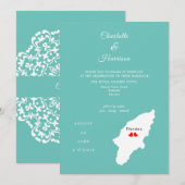 Rhodes Destination Wedding Invitation Kaart (Voorkant / Achterkant)