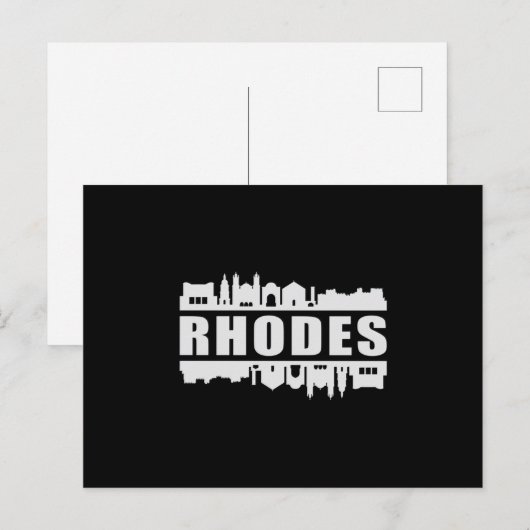Rhodes Greece City Skyline Cityscape Funny Gift Briefkaart (Voorkant / Achterkant)