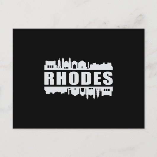 Rhodes Greece City Skyline Cityscape Funny Gift Briefkaart (Voorkant)