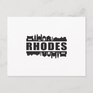 Rhodes Greece City Skyline Cityscape Trip Gift Briefkaart