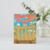 Rhodes Greece Travel poster. Briefkaart (Staand voorkant)