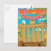 Rhodes Greece Travel poster. Briefkaart (Voorkant / Achterkant)