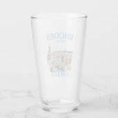 Rhodes Greece Watercolor – Greek Island Souvenir Glas (Achterkant)