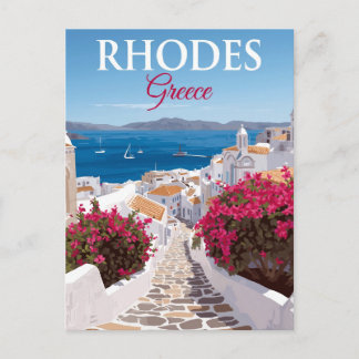 Rhodes Griekenland Kasseiensteeg Zeezicht Briefkaart