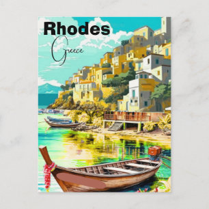 Rhodes Griekenland Reisansichtkaart Kunst, Rhodes Briefkaart