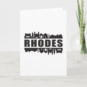 Rhodes Griekenland Stad Silhouette Stedelijk Reis Kaart