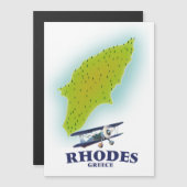 Rhodes, Griekse eiland kaart reisposter. (Voorkant / Achterkant)